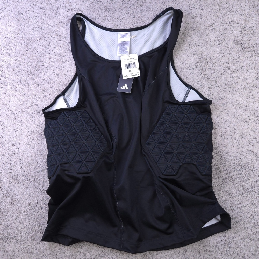 Adidas Padded Tank Mens 3XL Basketball Football Top Black Aeroready IM3592